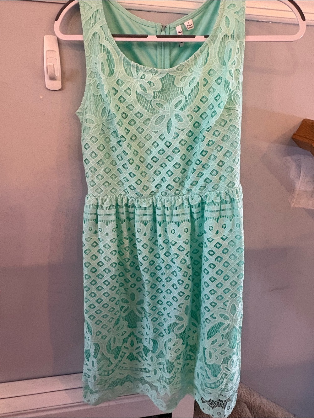 Elle Mint Lace Sleeveless Fit-and-Flare Dress